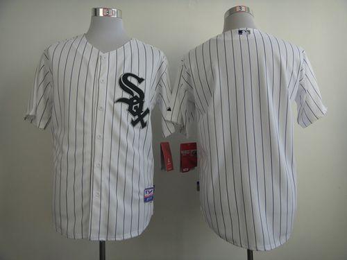 White Sox Blank White Black Strip Stitched Jersey