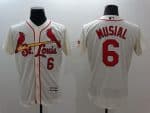 Cardinals #6 Stan Musial Cream Flexbase Authentic Collection Stitched Jersey