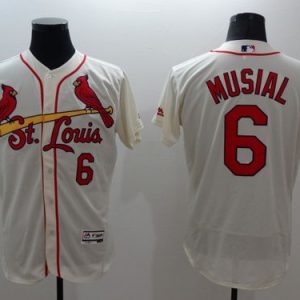 Cardinals #6 Stan Musial Cream Flexbase Authentic Collection Stitched Jersey