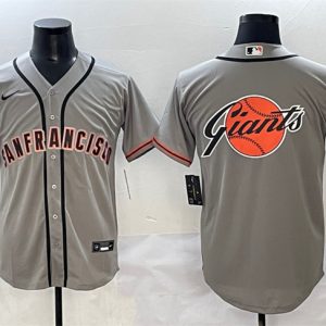 San Francisco Giants Gray Team Big Logo Cool Base Stitched Jersey