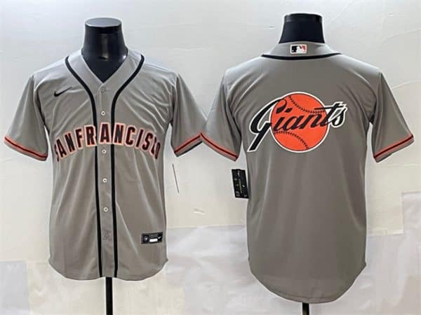 San Francisco Giants Gray Team Big Logo Cool Base Stitched Jersey