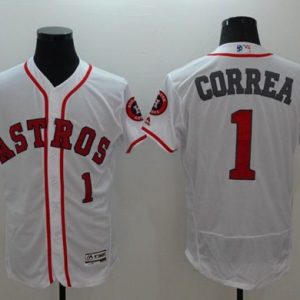 Astros #1 Carlos Correa White Fashion Stars Stripes Flexbase Authentic Stitched Jersey