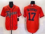 Detroit Tigers #17 Parker Meadows Orange With Patch Cool Base Stitched Jersey