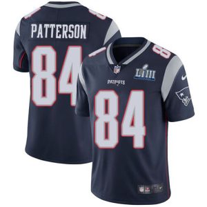 New England Patriots #84 Cordarrelle Patterson Navy Blue White Super Bowl LIII Vapor Untouchable Limited Stitched Jersey