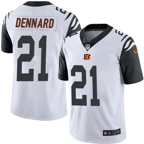 Bengals #21 Darqueze Dennard White Stitched Limited Rush Nike Jersey