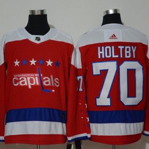 Washington Capitals #70 Braden Holtby Red Stitched Jersey