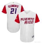 Puerto Rico Baseball #21 Roberto Clemente World Game Classic Baseball Jersey