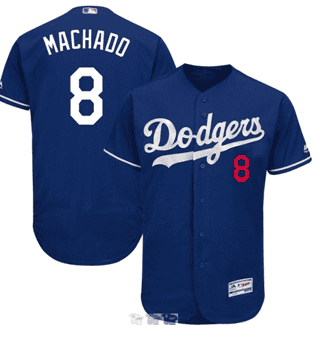 Los Angeles Dodgers #8 Manny Machado Blue Flexbase Player Stitched Jersey