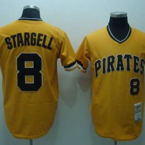 Mitchell And Ness Pirates #8 Willie Stargell Stitched Yellow Throwback Jersey