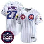 Chicago Cubs #27 Seiya Suzuki White 2025 Tokyo Series Limited Stitched Jersey