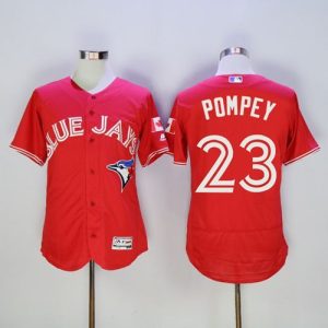 Blue Jays #23 Dalton Pompey Red Flexbase Authentic Collection Canada Day Stitched Jersey
