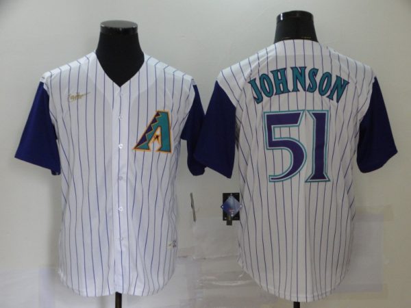 Arizona Diamondbacks #51 Randy Johnson White Throwback Cool Base Stitched Jersey