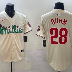 Philadelphia Phillies #28 Alec Bohm Cream Phanatic Limited Stitched Jersey