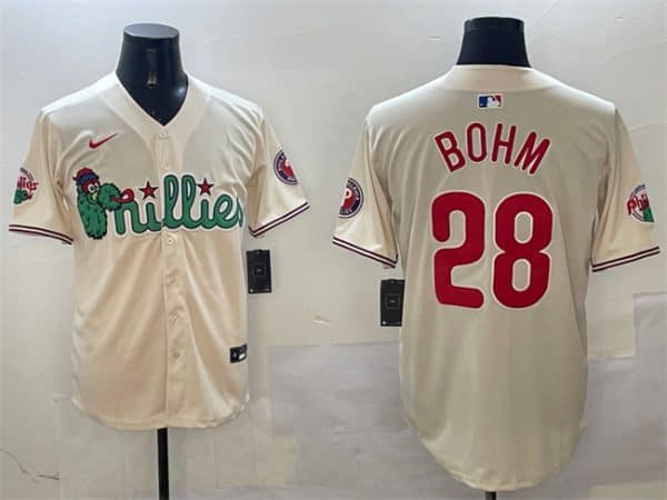 Philadelphia Phillies #28 Alec Bohm Cream Phanatic Limited Stitched Jersey