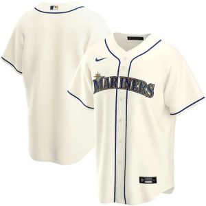 Seattle Mariners Customized Cream Cool Base Stitched Jersey