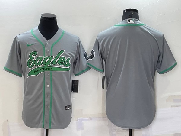 Philadelphia Eagles Blank Gray Cool Base Stitched Baseball Jersey