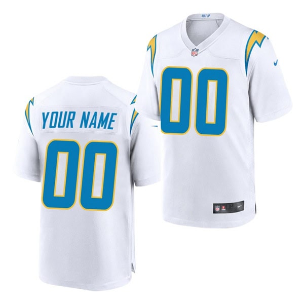 Los Angeles Chargers Customized Custom White Stitched Jersey