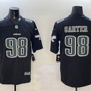 Philadelphia Eagles #98 Jalen Carter Black Fashion New Vapor Untouchable Limited Stitched Jersey