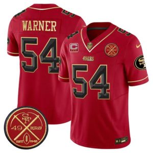 San Francisco 49ers #54 Fred warner Red F.U.S.E. 3-Star C With Est.1946 Patch Vapor Limited Stitched Jersey