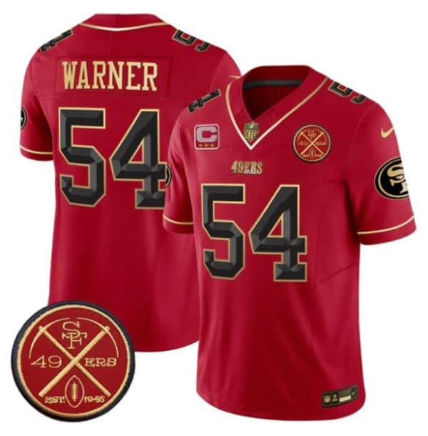 San Francisco 49ers #54 Fred warner Red F.U.S.E. 3-Star C With Est.1946 Patch Vapor Limited Stitched Jersey