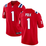 New England Patriots #1 Ja'Lynn Polk Red Game Limited Stitched Jersey