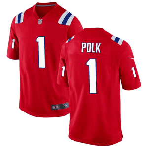New England Patriots #1 Ja'Lynn Polk Red Game Limited Stitched Jersey