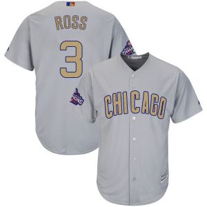 Chicago Cubs #3 David Ross World Series Champions Gold Program Cool Base Stitched Jersey