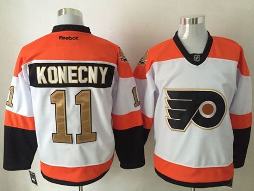 Flyers #11 Travis Konecny White 3rd Stitched Jersey