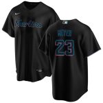 Miami Marlins #23 Max Meyer Black Cool Base Stitched Jersey