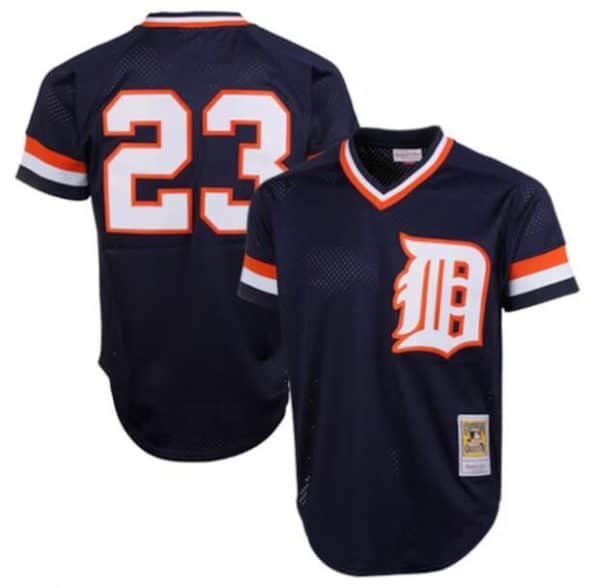 Detroit Tigers #23 Kirk Gibson Navy Throwback Stitched Jersey