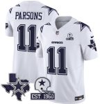 Dallas Cowboys #11 Micah Parsons 2024 White F.U.S.E. With Established In 1960 Patch Stitched Jersey