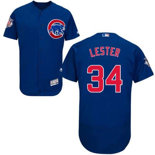 Cubs #34 Jon Lester Blue Flexbase Authentic Collection Stitched Jersey