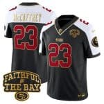 San Francisco 49ers #23 Christian McCaffrey Black Alternate 2025 F.U.S.E. Faithful To The Bay Patch Limited V8 Stitched Jersey