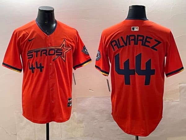 Houston Astros #44 Yordan Alvarez Orange 2025 City Connect Limited Stitched Jersey