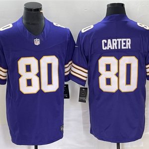 Minnesota Vikings #80 Cris Carter Purple 2023 F.U.S.E. Vapor Untouchable Limited Stitched Jersey