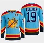 Florida Panthers #19 Matthew Tkachuk Blue 2024 Stanley Cup Final Patch Reverse Retro Stitched Jersey