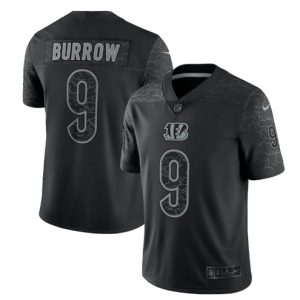 Cincinnati Bengals #9 Joe Burrow Reflective Limited Stitched Jersey