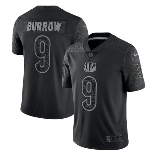 Cincinnati Bengals #9 Joe Burrow Reflective Limited Stitched Jersey