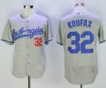 Dodgers #32 Sandy Koufax Grey Flexbase Authentic Collection Road Stitched Jersey