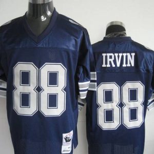 Mitchell Ness Cowboys #88 Michael Irvin Blue Throwback Stitched Jersey