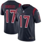 Texans #17 Brock Osweiler Navy Blue Stitched Limited Rush Nike Jersey