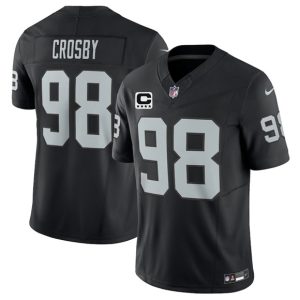 Las Vegas Raiders #98 Maxx Crosby Black 2025 F.U.S.E. With 4-Star C Patch Vapor Limited Stitched Jersey