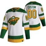 Minnesota Wild White Custom Name Number Size 2021 White Reverse Retro Stitched NHL Jersey