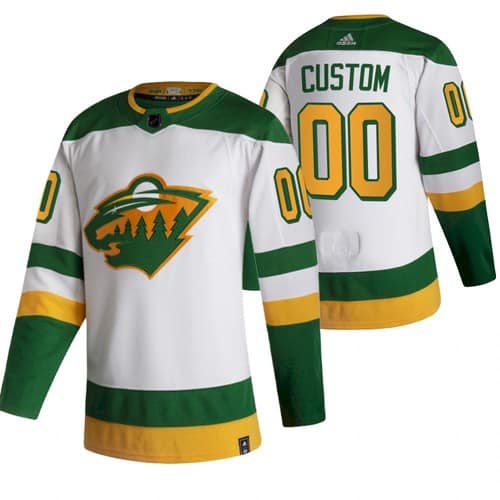 Minnesota Wild White Custom Name Number Size 2021 White Reverse Retro Stitched NHL Jersey