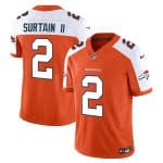 Denver Broncos #2 Pat Surtain II Orange 2024 Draft F.U.S.E. Alternate Vapor Limited Stitched Jersey