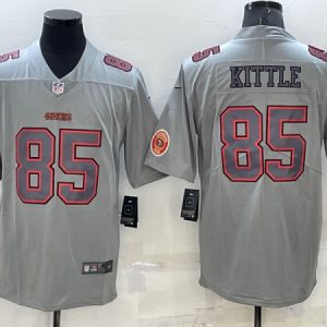 San Francisco 49ers #85 George Kittle Gray With Patch Atmosphere Fashion Stitched Jersey