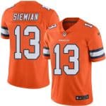 Broncos #13 Trevor Siemian Orange Stitched Limited Rush Nike Jersey