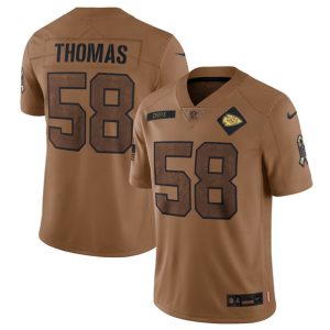 Kansas City Chiefs #58 Derrick Thomas 2023 Brown Salute To Service Limited Stitched Jersey