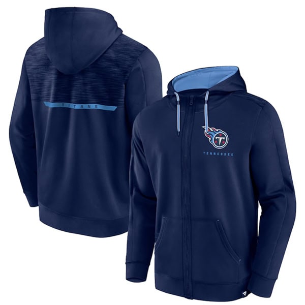 Tennessee Titans Navy Defender Evo Full-Zip Hoodie