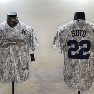 New York Yankees #22 Juan Soto 2024 Arctic Camo Stitched Jersey